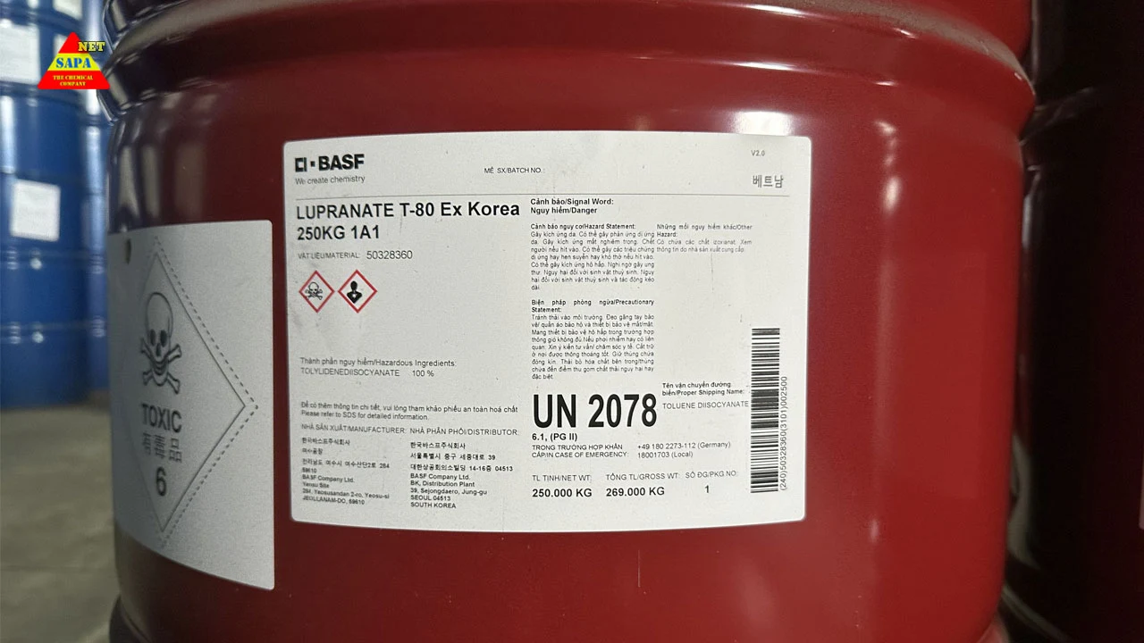 Hóa chất Toluene Diisocyanate (TDI) - LUPRANATE T-80 Ex Korea