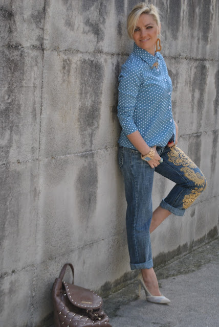 outfit jeans boyfriend decorati jeans con decorazioni denim total look come abbinare i jeans decorati abbinamenti jeans decorati boyfriend jeans outfit outfit giugno 2016 mariafelicia magno fashion blogger colorblcok by felym fashion blog italiani fashion blogger italiane blog di moda blogger italiane di moda influencer italiane 