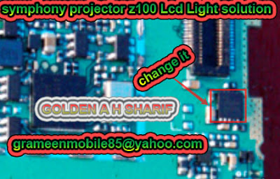 Symphony z100 Lcd Light ic Problem Solution 