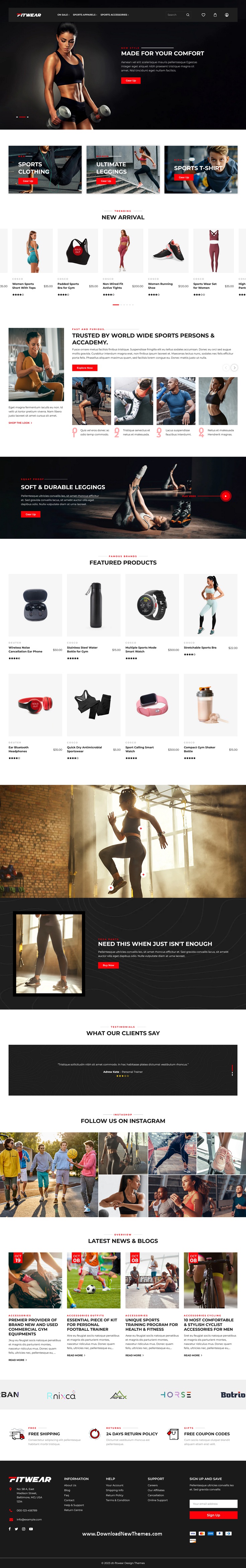 Fitwear - Sports Clothing & Fitness Equipment Shopify Theme Review