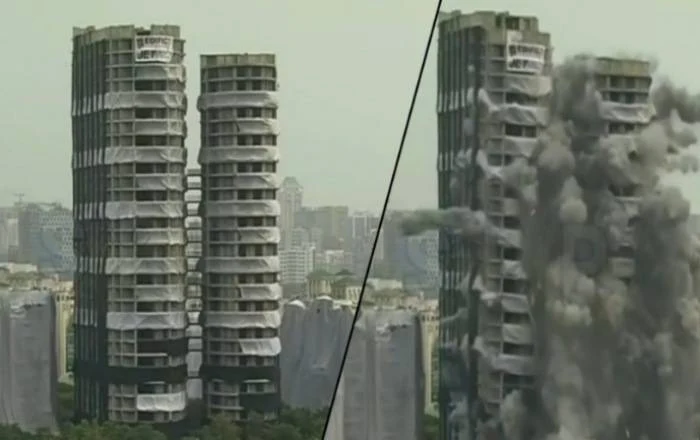 Supertech Twin Tower Noida demolition