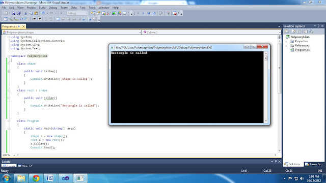 Write a program in C# to create a base class shape and derived classes i.e., Rectangle, Circle, and Triangle. Invoke the method from base class shape using polymorphism