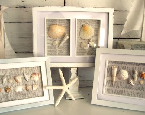 shell art shadow boxes