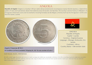 Angola 5 Kwanzas @ 30 /-