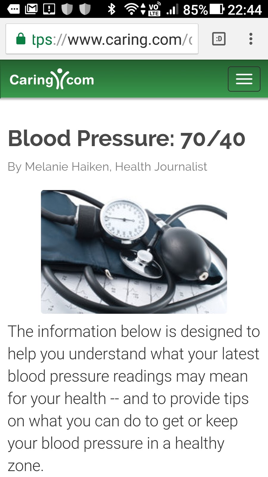 Healthy Living 123 Since 07 健康生活123 Very Low Blood Pressure What A Blood Pressure Reading Of 70 40 Means