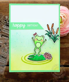 Sunny Studio Stamps: Froggy Friends Hoppy Birthday Frog Card for Kids by Vanessa Menhorn.