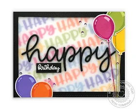 Sunny Studio Stamps: Happy Thoughts Birthday Balloon Card by Mendi Yoshikawa