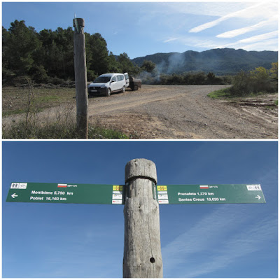 Poblet a Prenafeta, GR-175, camí entra camps de sembrat en direcció a Prenafeta