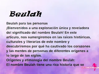 significado del nombre Beulah