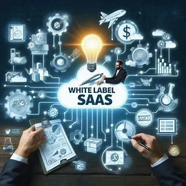 Create a visual representation of the concept of White Label SaaS