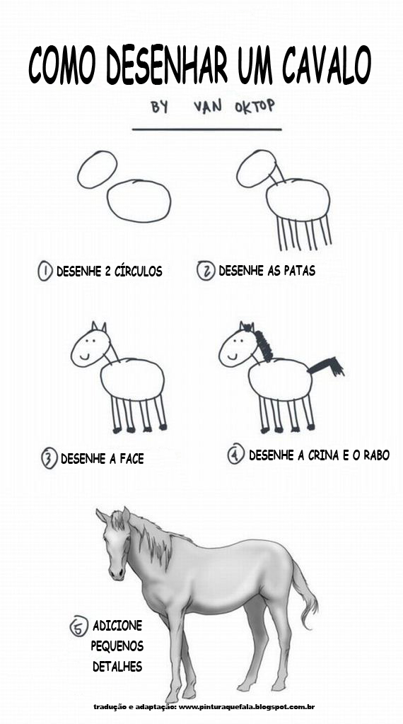 Como desenhar um cavalo - passo a passo - narrado 