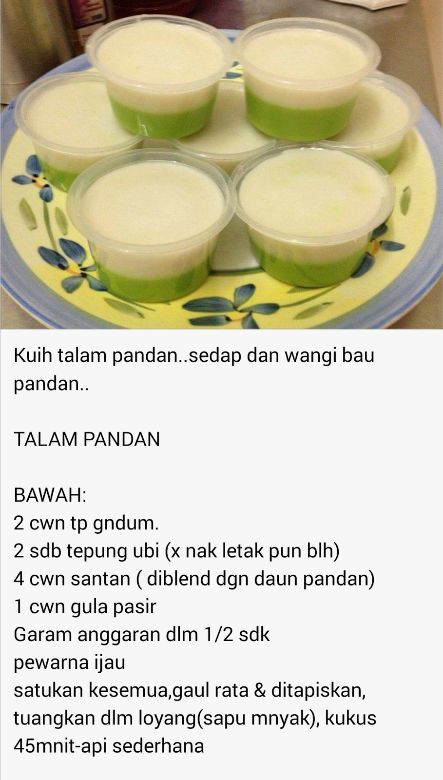 Dapur Dan Ustazah: Talam Pandan