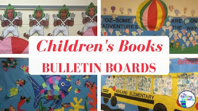 A variety of literacy bulletin board ideas featuring popular children's books such as: Charlie & the Chocolate Factory, The Rainbow Fish, Magic Treehouse, and more!