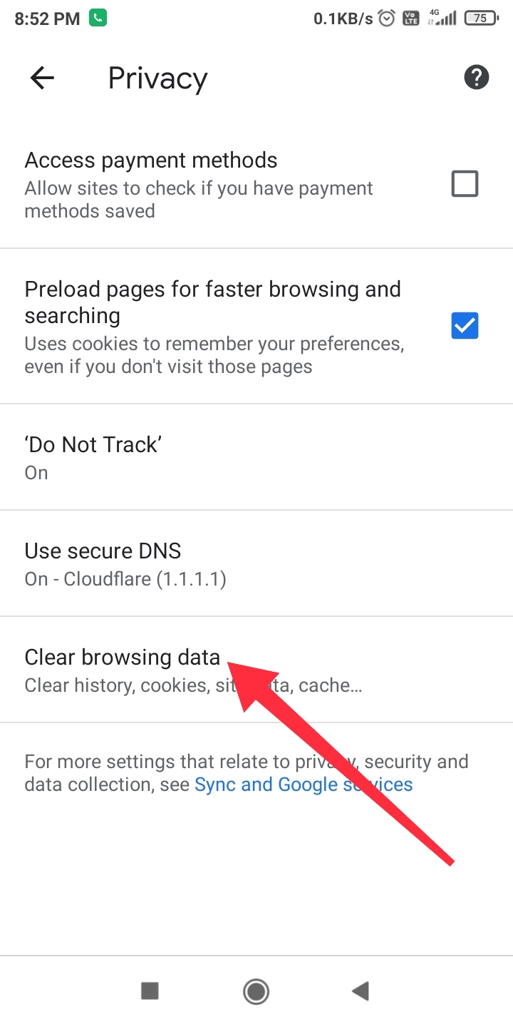 how to clear cache in chrome mobile