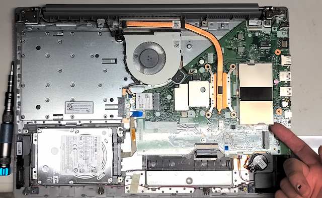 RAM slot on the Lenovo IdeaPad L340