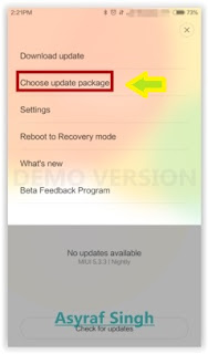 Update System / ROM MIUI On Xiaomi Redmi Note 2 Prime