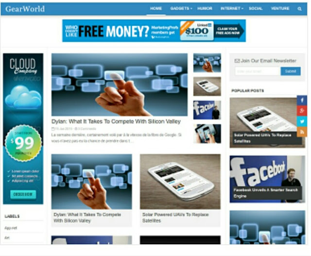 Gear World responsive blogger template