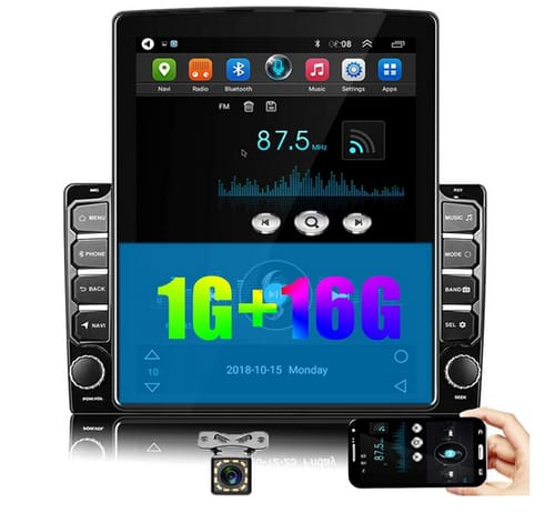 CAMECHO Android Car Radio Double Din Vertical Screen