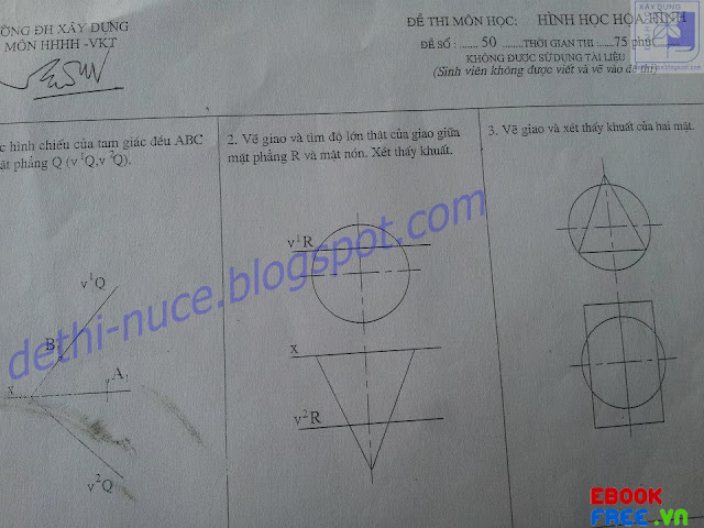 Đề Thi Hình Học Họa Hình 12