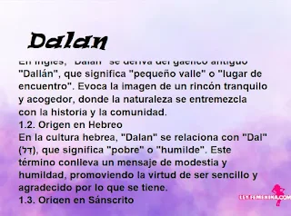 significado del nombre Dalan