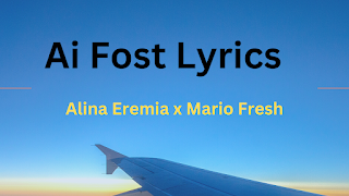 Ai Fost Lyrics - Alina Eremia x Mario Fresh
