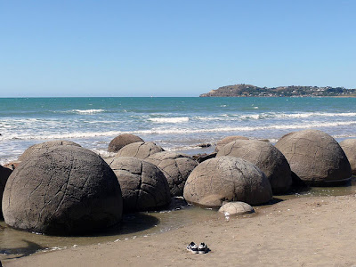 Moeraki rocks in New Zealand