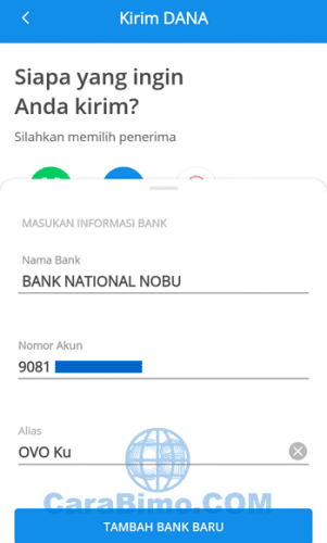 Rekening bank nobu ovo