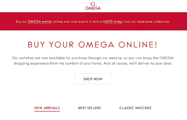 Omega launches its online shop in Europe