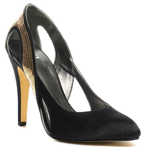 Black Satin Regina Heel Women's Dress shoes from JLo Shoes