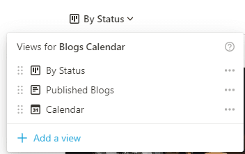 Blog Calendar View