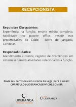 Vaga de Recepcionista em Recife/PE