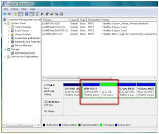 Cara membuat partisi dan memperkecil partisi hardisk di windows vista