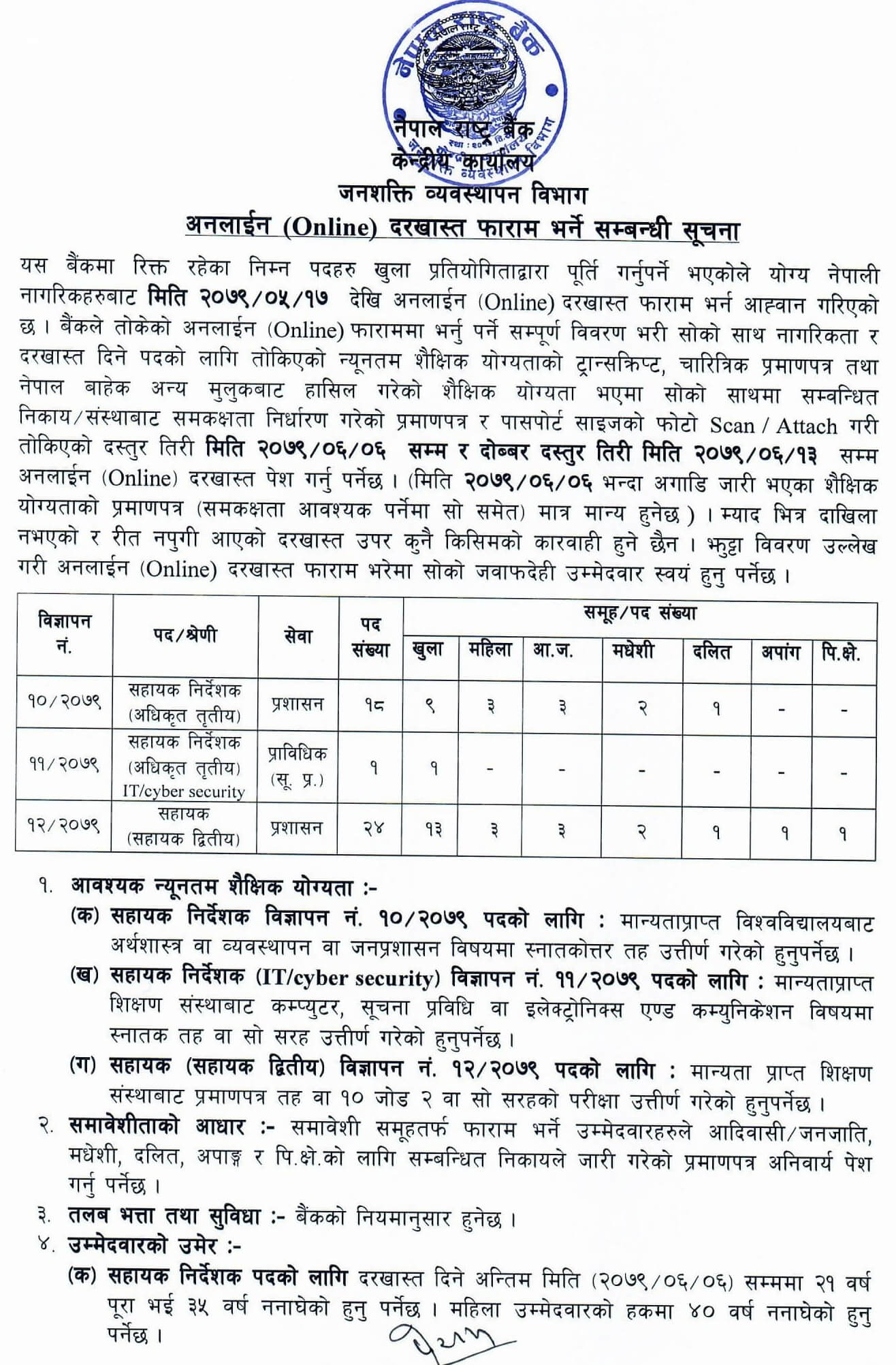 NRB Vacancy. Nepal Rastra Bank Vacancy. Nepal Rastra Bank (NRB) Vacancy 2079