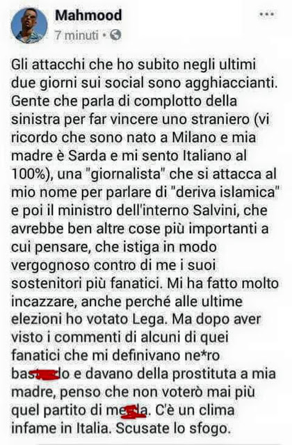 SALVINI  E' UN NULLAFACENTE NON LAUREATO  CHE VIVE DI POLITICA  E SCRIVE COSA MANGIA SU FACEBOOK