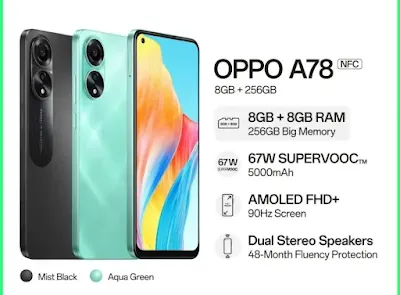 OPPO A78 - Ponsel Stylish dengan Performa Mumpuni