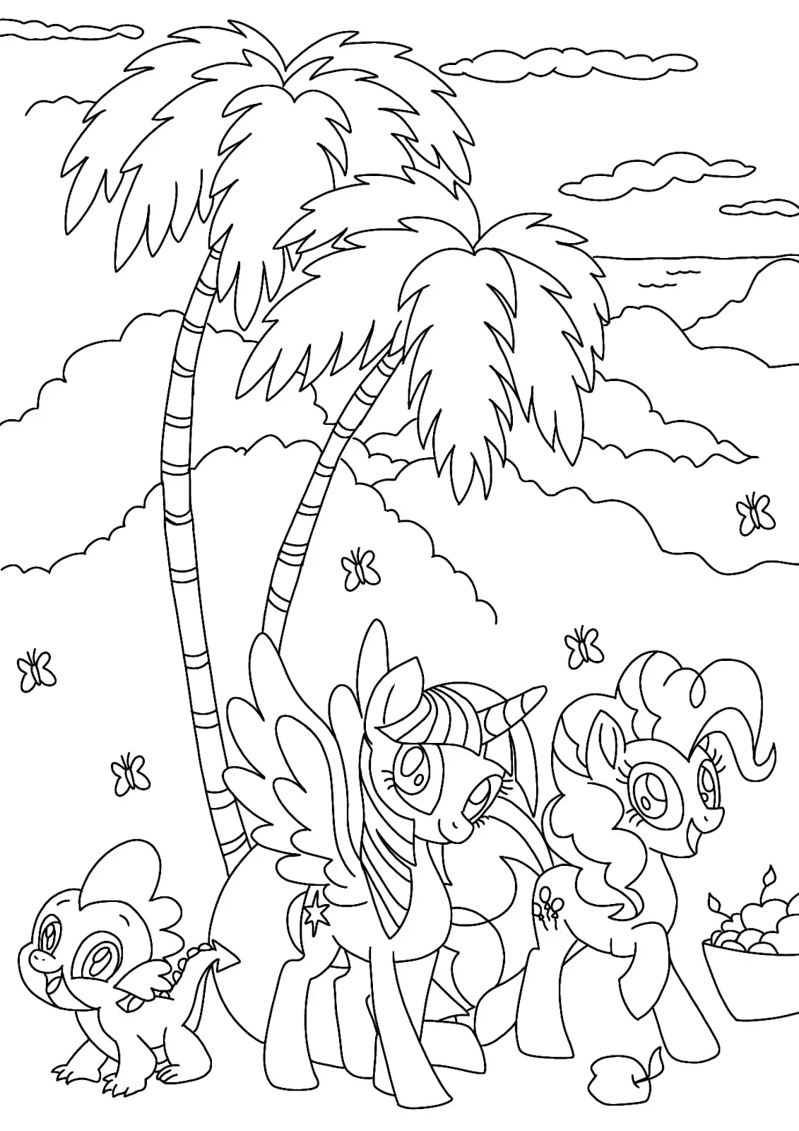 My little pony tree coloring pages