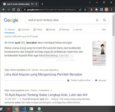 Hasil Pencarian Google