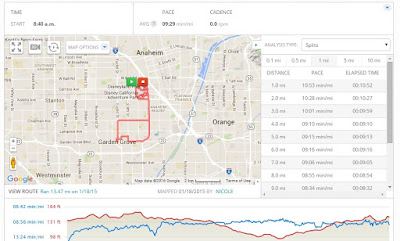 runDisney Star Wars Half Marathon race course as captured by the Map My Run app