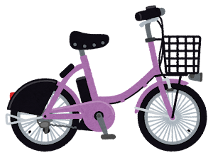 シェア自転車のイラスト（紫）