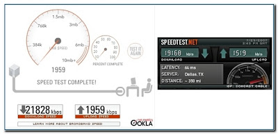 Band Width Speed Test on Did A Speed Test Of His Timewarner Comcast Cable Broadband Service