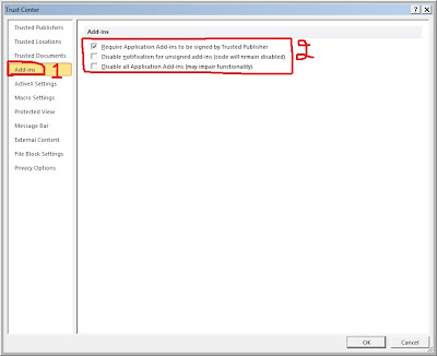 Excel 2010 : Cannot see Oracle Add-Ins on Microsoft Excel 2010