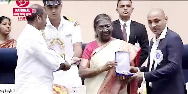 युवा अजीतसिंह राठौर महामहिम राष्ट्रपति द्रोपदी मुर्मु से हुए सम्मानित, दूसरी बार राष्ट्रीय स्तर पर मिला पुरस्कार