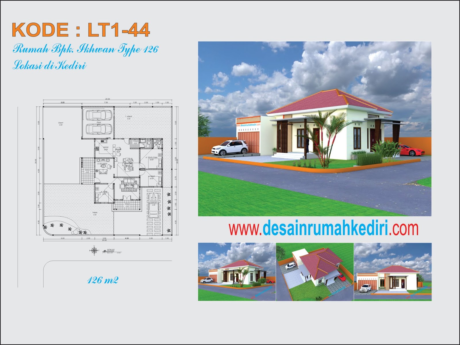 Lt1 44 Desain Rumah Tinggal Minimalis 1 Lantai Bpk Ikwan Di Kota