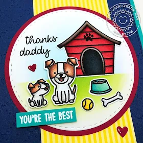 Sunny Studio Stamps: Puppy Parents Build A Tag Quilted Hearts Embossing Thank You Parent Card by Anja Bytyqi