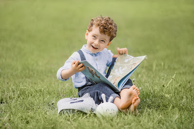 a child with a book