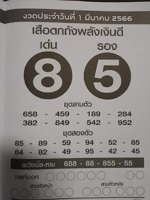 งวด 1/3/66 เสือตกถังพลังเงินดี OHO999.com