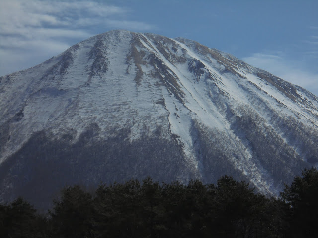 正面に大山が近くに見えます