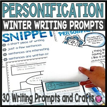 Teach your students about personification with this fun and interactive packet! With snowflake and writing craft activities, graphic organizers, and winter-themed writing prompts, your students will have a blast while learning about figurative language.