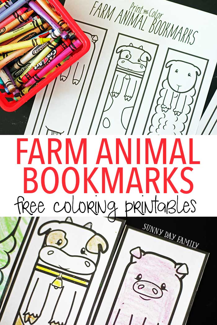 Download Free Printable Farm Animal Bookmarks for Kids to Color ...