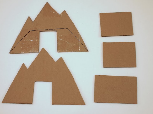 cut out your cardboard mountain pieces